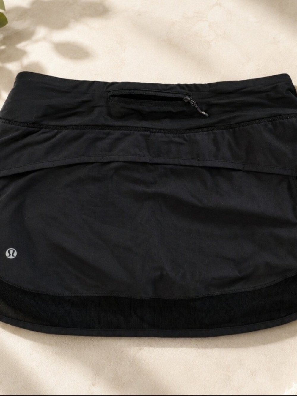 lululemon athletica Black Skort with Zip Pocket